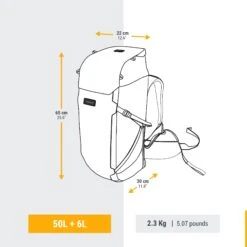 MEN’S TRAVEL TREKKING BACKPACK TRAVEL 900 50+6 L WITH SUITCASE OPENING -Outdoor Camping k00098c9abe81ff0b556ccc914d17294b
