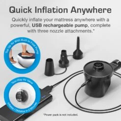 Single Camping Air Bed – Navy/White -Outdoor Camping k0a5c33e6003e398342410552331f9a4f