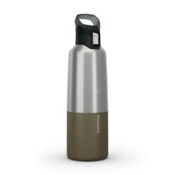 Quechua Isothermal Stainless Steel Hiking Flask MH500 1 L Khaki