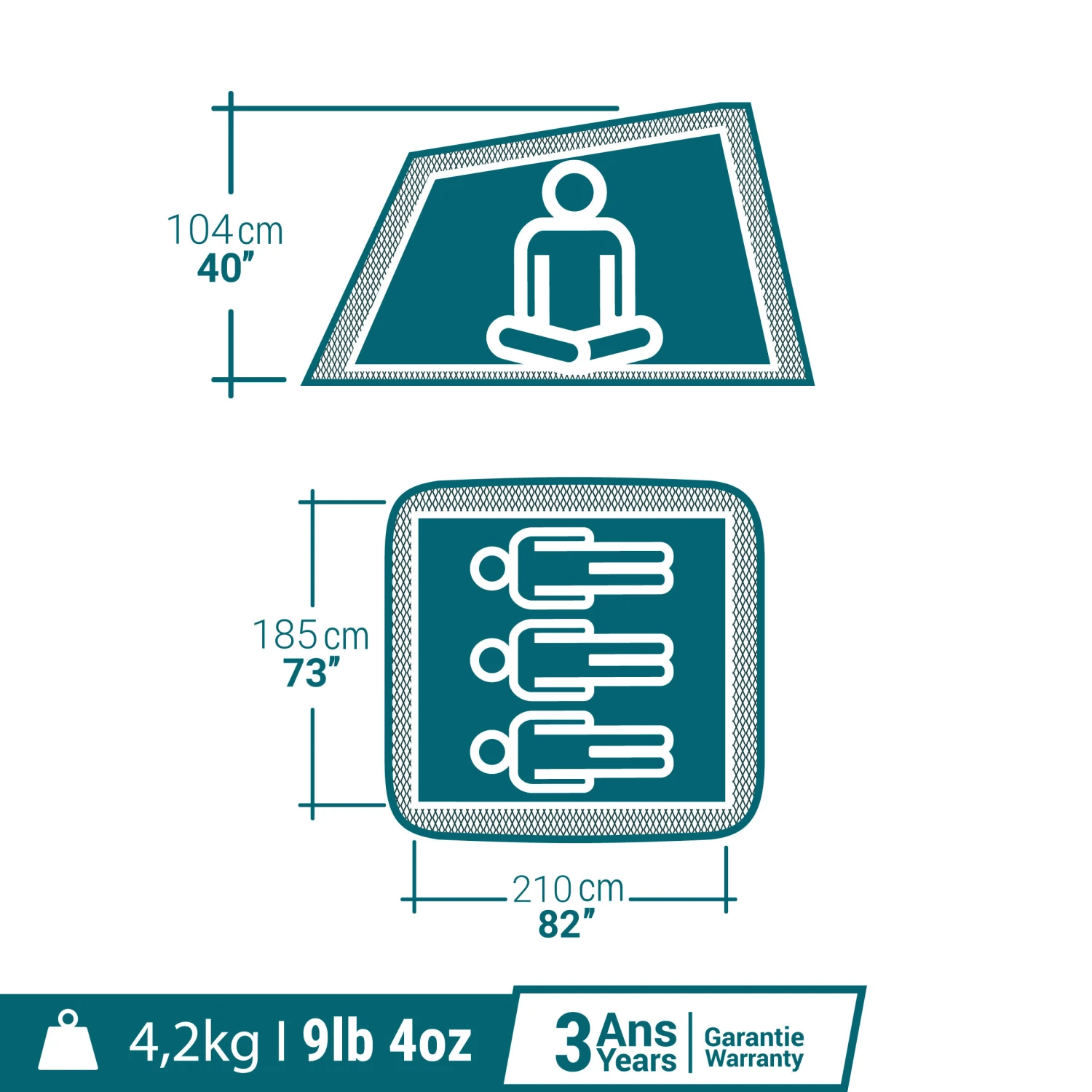 Quechua 3 Man Pop-Up Blackout Tent 2 Quechua 3 Man Pop-Up Blackout Tent - Image 2