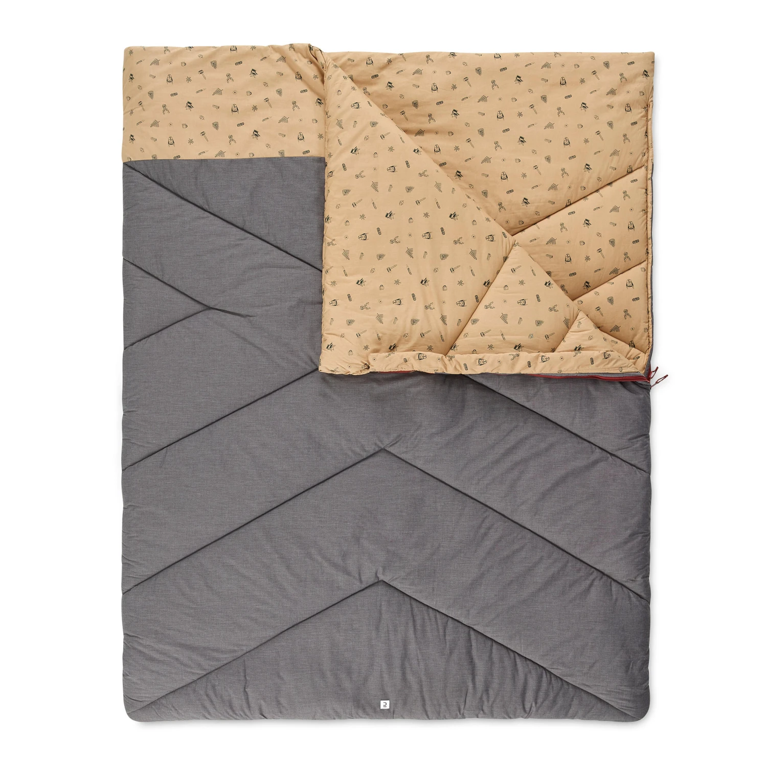 Quechua Camping Sleeping Bag Arpenaz 10° Cotton Double 1 Quechua Camping Sleeping Bag Arpenaz 10° Cotton Double