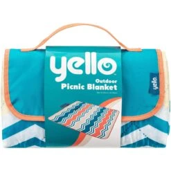 Yello Folding Picnic Blanket Zig Zag Design