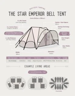 Star Emperor Bell Tent -Outdoor Camping kd7fead289650f6d0e4ac370cd50bb2d5