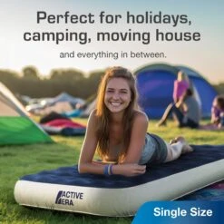 Single Camping Air Bed – Navy/White -Outdoor Camping ke0160c9288cb4396f815e970710f66df